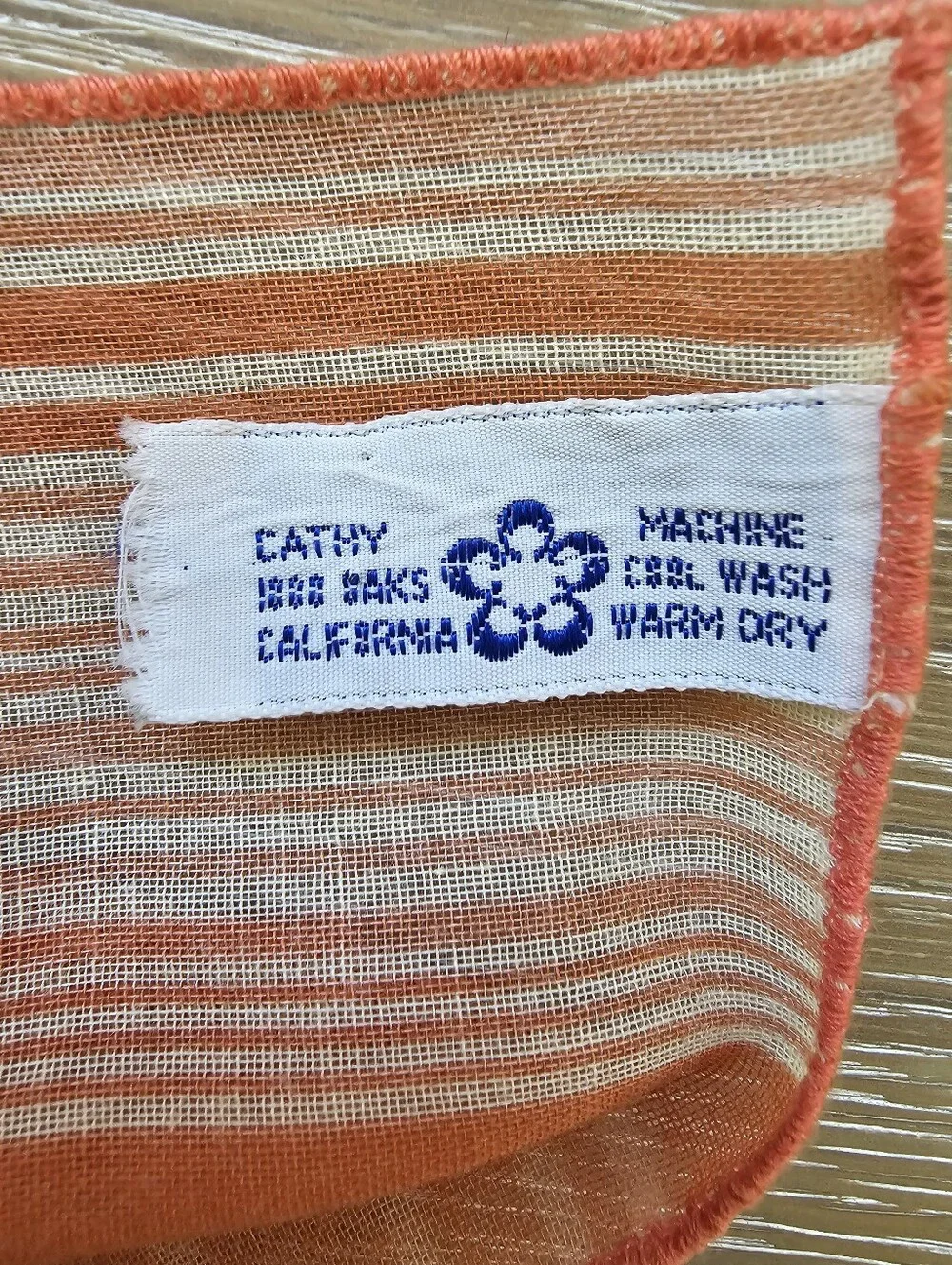 Vintage Cathy 1888 Saks California Striped Scarf – Orange Cream 21